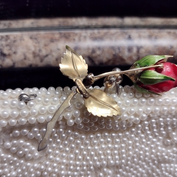 GIOVANNI Real Like Beauty Vintage Rose Brooch Pin - Picture 6 of 10
